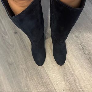 Blue Over the Knee Boots with Sleek Silhouette